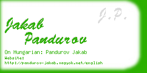 jakab pandurov business card